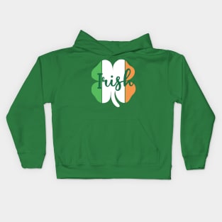 Shamrock with Irish Flag Colors Design for Men, Women, Kids Kids Hoodie